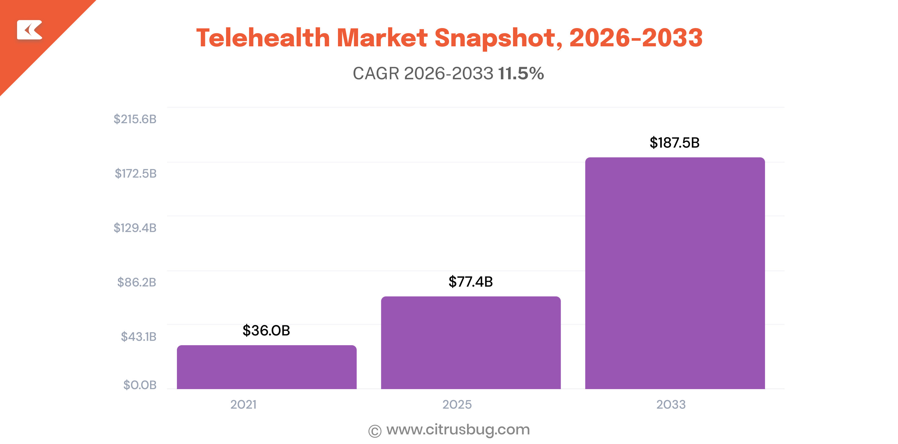 Telehealth Market Snapshot, 2026-2033